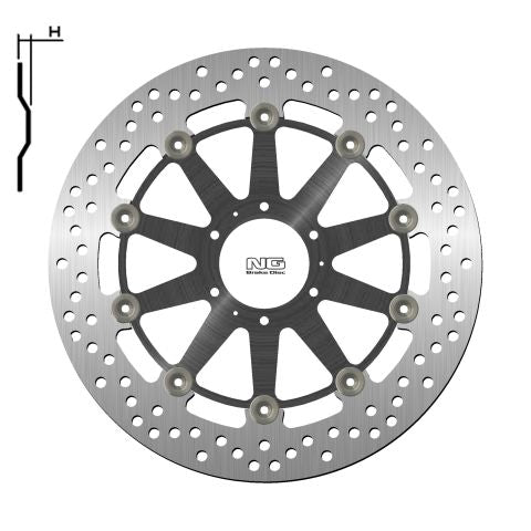Brake disc (rotor) front HONDA XL 1000V 99-13, CB 1100EX / ABS 14-18 (296X62X5MM) (6X6,5MM) Floating (Aluminium center), NG Brakes