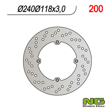 Brake disc (rotor) front HONDA XL 600R (83-87), CR 125 (85-88), CR 500 (88) (240x118x3), NG Brakes
