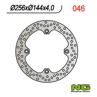Brake disc (rotor) front HONDA XL 600V TRANSALP '97-'99, NX 650 DOMINATOR '88-'04, XR 650L '93-21,CB450S 85-89 (255X144X4MM) (4X10,5MM), NG Brakes