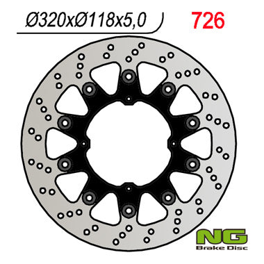 Brake disc (rotor) front HONDA XR 250/400/650 (SUPERMOTO)(320x118x5mm)(4x6,5mm), NG Brakes