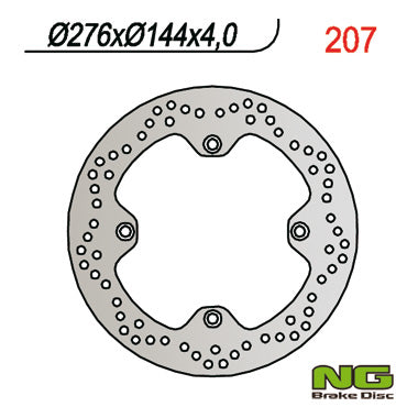 Brake disc (rotor) front HONDA XRV 750 (90-03), AFRICA TWIN (276x144x4), NG Brakes