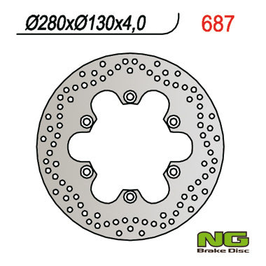 Brake disc (rotor) front KAWASAKI ER 5, GPZ 750/ 900 (280x130x4,5) (6X10,5mm), NG Brakes
