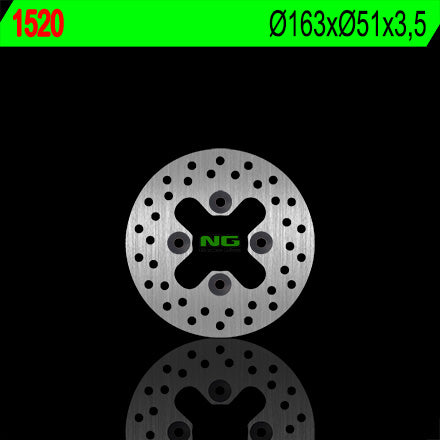 Brake disc (rotor) front KAWASAKI KFX 450R '08-'14, KSV 700 (163X51X3,5) (4X10,5MM), NG Brakes