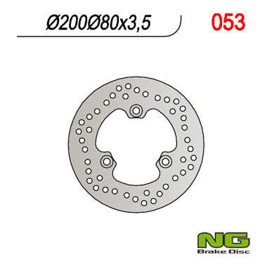 Brake disc (rotor) front KAWASAKI QUAD KLF 220/300/400, KVF 300/400 (200X80X3,5), NG Brakes