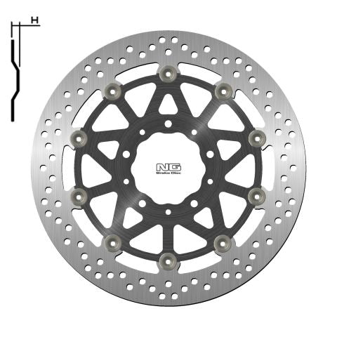 Brake disc (rotor) front KAWASAKI Z1000/ZZR1400 '17-20 (310X80X5,5MM) (5X10,5MM) Floating (Aluminium center), NG Brakes