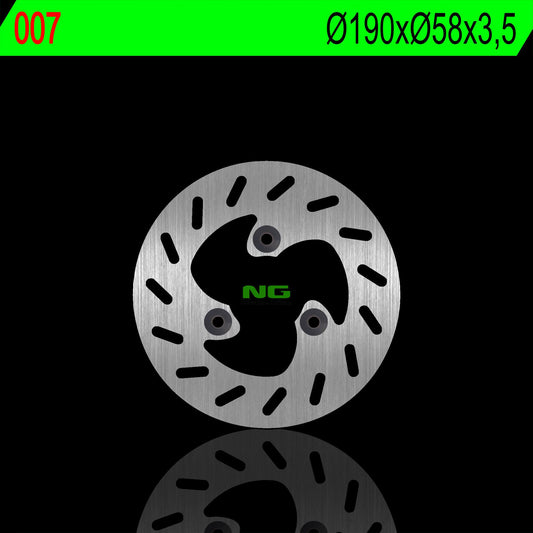 Brake disc (rotor) front KEEWAY ZHARA 50 15-18, 125 15-18, RIEJU CROSSER (190X58X3,5MM), NG Brakes