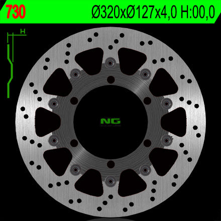 Brake disc (rotor) front KTM 625/640/690 (320X127X4) (6X6,5MM), NG Brakes