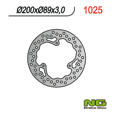 Brake disc (rotor) front KTM 65 SX '98-'14 (200X89X3) (3x6,5mm), NG Brakes