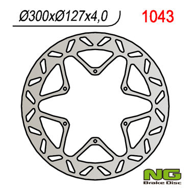 Brake disc (rotor) front KTM 950/990 ADVENTURE '02-'11, LC4 620/640/660/690 (300x127x4 / 5), NG Brakes