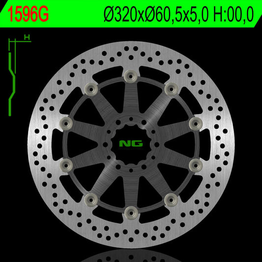 Brake disc (rotor) front KTM DUKE 390 / ABS '17, RC 250 / 390 / ABS '17 (320X60,5X5,0MM) Aluminium center, NG Brakes