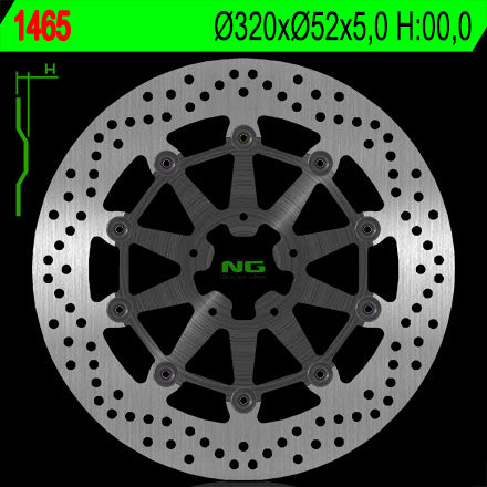 Brake disc (rotor) front KTM DUKE 690 R/ABS '14-'16 (320X52X5MM) (5X8,5MM) Floating, NG Brakes