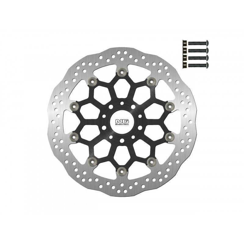 Brake disc (rotor) front KTM DUKE 790 ABS/790L A2 ABS '18-'22 (320X52X5MM) OVERSIZE with adapter for calipers (5 Holes) Floating (Aluminium center) WAVE, NG Brakes