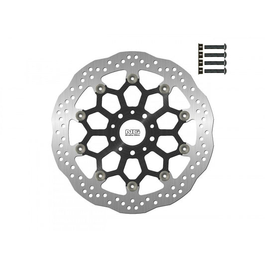 Brake disc (rotor) front KTM DUKE 790 ABS/790L A2 ABS '18-'22 (320X52X5MM) OVERSIZE with adapter for calipers (5 Holes) Floating (Aluminium center) WAVE, NG Brakes