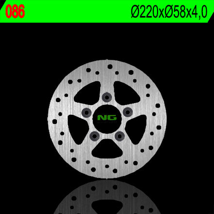 Brake disc (rotor) front KYMCO 50/125/150/250 (220X58X4) (5X10,5MM), NG Brakes