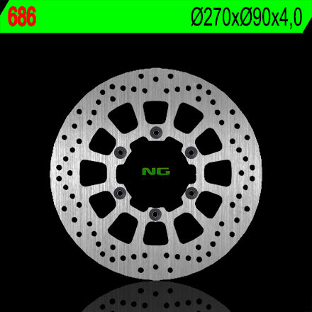 Brake disc (rotor) front MALAGUTI CENTRO 125 '07-'10, MADISON 400 '02-'06, SPIDERMAX 500 '04-'09, PASSWORD '06-'09 (270x90x4) (6X6,25MM), NG Brakes