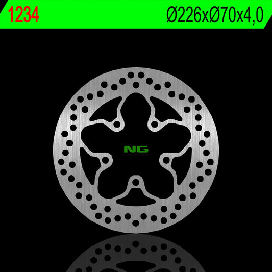 Brake disc (rotor) front PEUGEOT ELYSTAR 125/150 01-03, ELYSTAR 50 01-07 (226X70X4,0MM) (5X8,5MM), NG Brakes