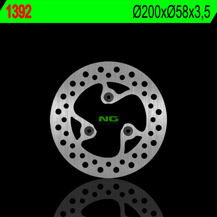 Brake disc (rotor) front PEUGEOT VIVACITY 50 '05-'14 (200X58X3,5) (3X8,5), NG Brakes