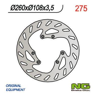 Brake disc (rotor) front PEUGEOT XPS 50 SM (260x108x3,5), NG Brakes