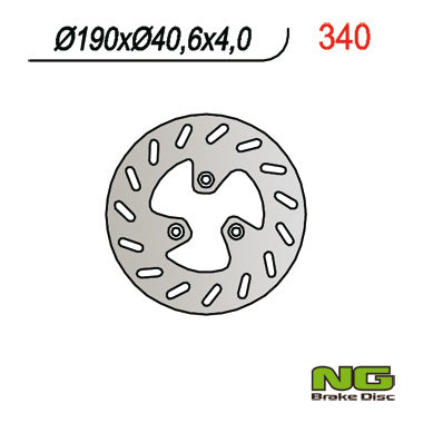 Brake disc (rotor) front PGO 50/110/125/150 (190x40,6x4), NG Brakes