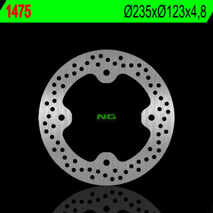 Brake disc (rotor) front POLARIS RANGER RZR 570 '12-'13, RZR 800 '08-'14 (235X123X4,8) (4X11,5MM), NG Brakes