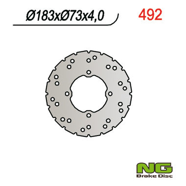 Brake disc (rotor) front POLARIS SCRAMBLER 400/500 (183X73X4), NG Brakes