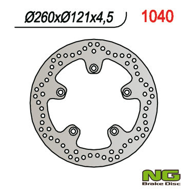 Brake disc (rotor) front SUZUKI AN 250/400/650 BURGMAN 03-18 (260X121X4,5), NG Brakes