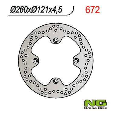 Brake disc (rotor) front SUZUKI AN 650 BURGMAN 02-03 (260X121X4,5), NG Brakes