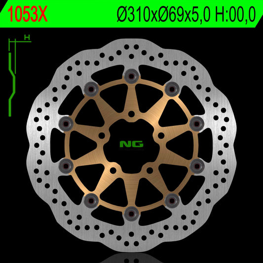 Brake disc (rotor) front SUZUKI DL 650 04-07, SV650 '03-'08, DL 1000 02-11, SV 1000 03-08 (310X69X5) (5X10,5MM) WAVE, NG Brakes