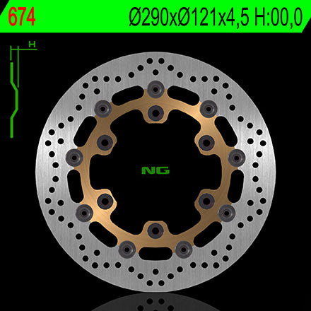 Brake disc (rotor) front SUZUKI DR 650SE '96-10 (290X121X4,5) (6X10,5MM) Floating, NG Brakes