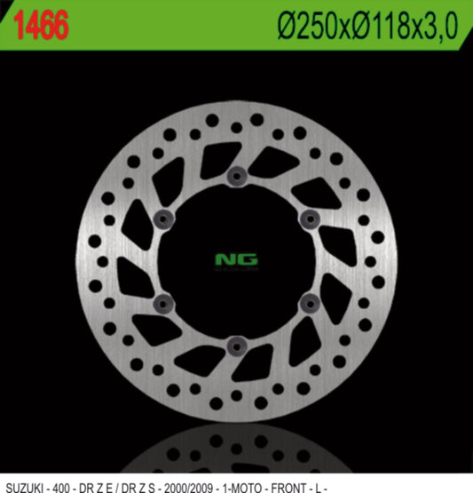 Brake disc (rotor) front SUZUKI DRZ 400 E/S '00-'09 (250X118X3) (6X6,5MM), NG Brakes