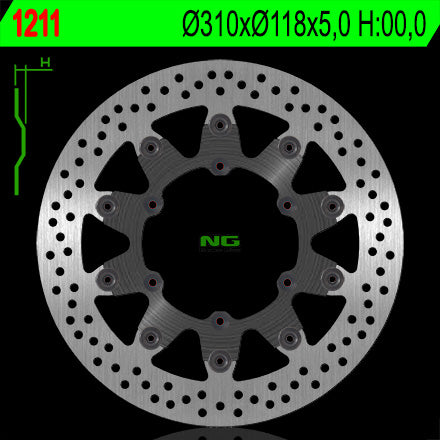 Brake disc (rotor) front SUZUKI DRZ 400 SM '05-'10 Floating 310 MM (310X118X5) Floating, NG Brakes