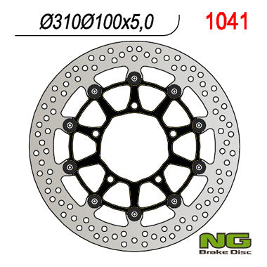Brake disc (rotor) front SUZUKI GSXR 600 '06-'07, 750 '06, 1000 '05-'08, VZR 1800 '06-'13, VLZ 1800 '17 (310X100X5,0MM) (5X10,5MM) Floating, NG Brakes