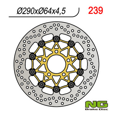 Brake disc (rotor) front SUZUKI GSX600/750F, GSF600 '95-'04, SV650 '99-'02 (290x64x4,5) Floating, NG Brakes