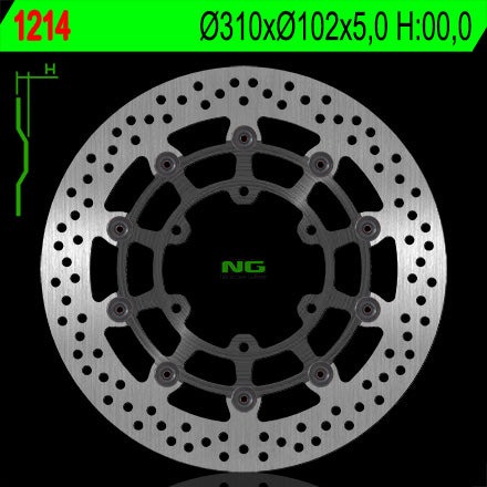 Brake disc (rotor) front SUZUKI GSXR 600/750 '08-'18, GSXR 1000 '09-'16, GSX 750Z '08-'21 (310X102X5MM) (6X8,5MM) Floating, NG Brakes