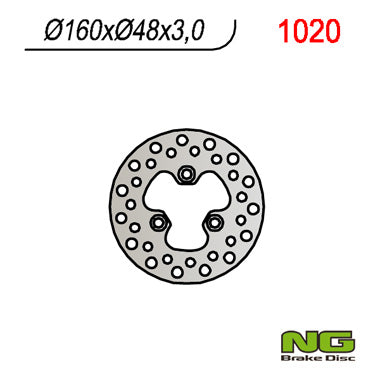 Brake disc (rotor) front SUZUKI LTR 450 (06-12) (160x48x3) (3X10,5MM), NG Brakes