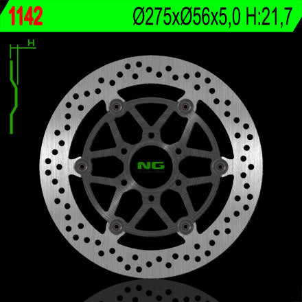 Brake disc (rotor) front SUZUKI VL 125/250 INTRUDER LC '04-'10, GZ 250 MARAUDER '01-'10 (Floating) (275X56X5) (6X85MM), NG Brakes