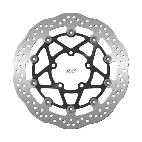 Brake disc (rotor) front TRIUMPH ROCKET '19-22, TIGER 900 '19-22, SCRAMBER 1200 '19-'22, TIGER 1200 '22, SPEED TRIPLE 1050 '18'-21, SPEED TWIN 1200 '21'-22 (320X82,5X4,5MM) (5X10,5MM) WAVE Floating (Aluminium center), NG Brakes
