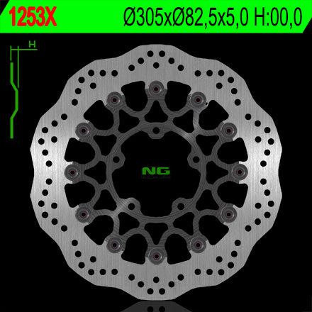 Brake disc (rotor) front TRIUMPH TIGER 800 '10-'18, TIGR 1215 '12-'17 (305X82,5X5) (5X10,5MM) WAVE, NG Brakes