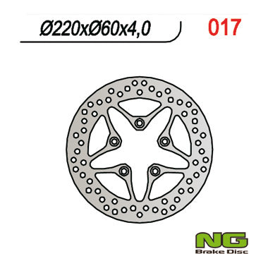 Brake disc (rotor) front/rear APRILIA SCARABEO/LEONARDO/SPORTCITY 50/125/150/200 DERBI RAMBLA 125 '08-12, 300 '10-12, (220X60X4), NG Brakes