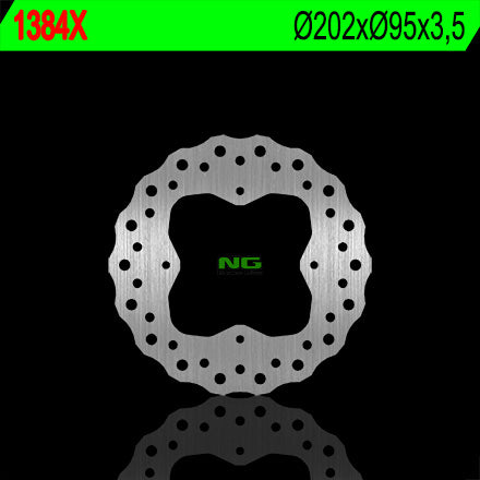 Brake disc (rotor) front/rear ARCTIC CAT 250/300/350/400/450/500/550/650/700/1000, KYMCO 375/400/450/500/550/700 (202X95X3,5) (4X8,5 MM) WAVE, NG Brakes
