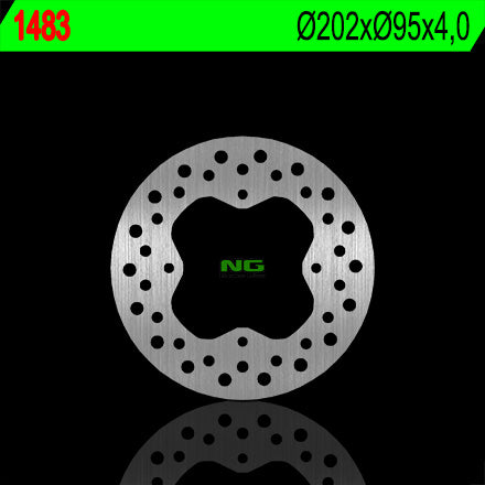 Brake disc (rotor) front/rear ARCTIC CAT 400/450/500/550/700 '12-'15, KYMCO 375/400/450/500/700(202X95X4) (4X8,5MM), NG Brakes