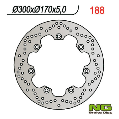 Brake disc (rotor) front/rear KAWASAKI GPZ 1100/VN 1500 (300x170x5), NG Brakes