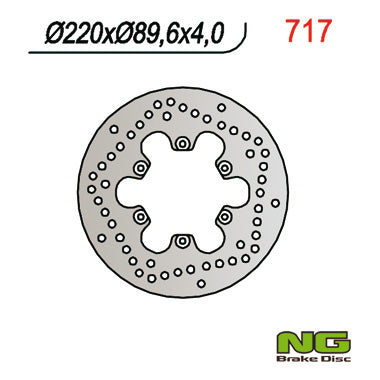 Brake disc (rotor) front/rear MALAGUTI 125/150/180/200/250/400 (220x89,6x4), NG Brakes