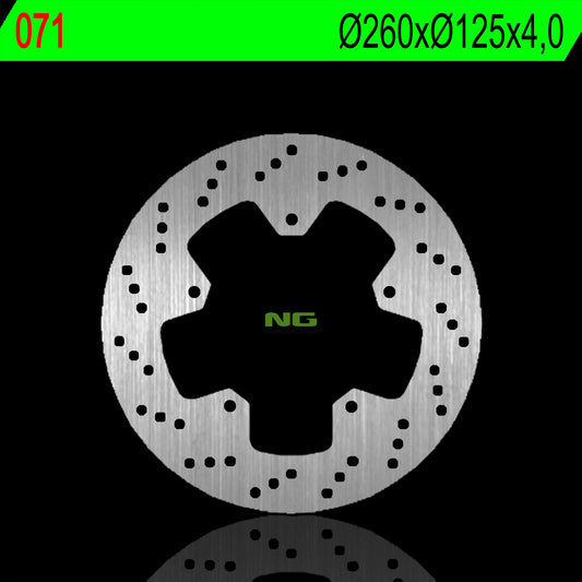 Brake disc (rotor) front/ rear PIAGGIO BEVERLY 125 01-09, CARNABY 125 07-09 (260X125X4,0MM) (5X6,5MM), NG Brakes