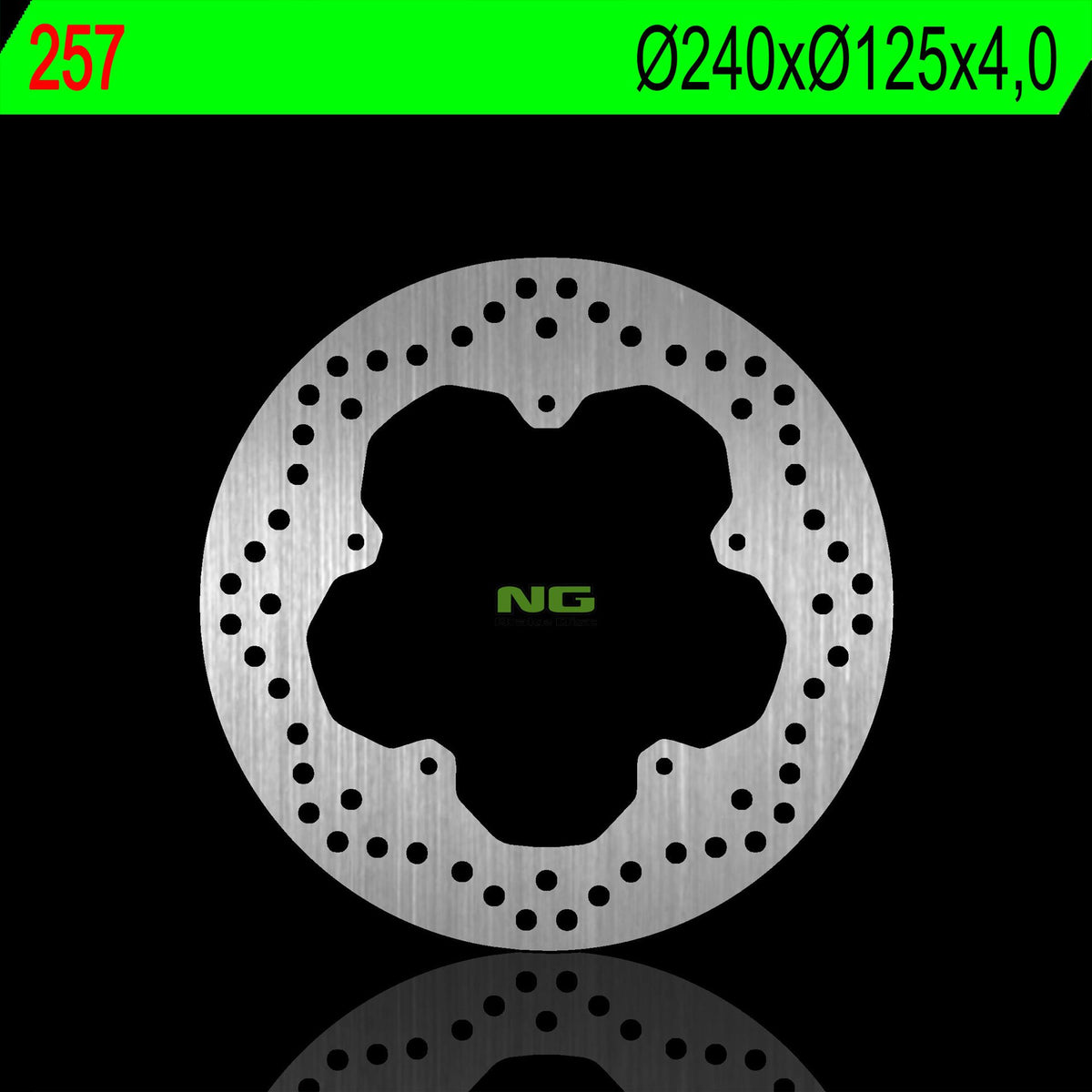 Brake disc (rotor) front/rear PIAGGIO BEVERLY 125 08-09, X9 EVOLUTION 125/250 00-07, ITALJET DRAGSTER 125 9901 (rear) (240X125X4,0MM) (5X6,5MM), NG Brakes