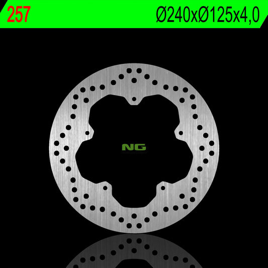 Brake disc (rotor) front/rear PIAGGIO BEVERLY 125 08-09, X9 EVOLUTION 125/250 00-07, ITALJET DRAGSTER 125 9901 (rear) (240X125X4,0MM) (5X6,5MM), NG Brakes