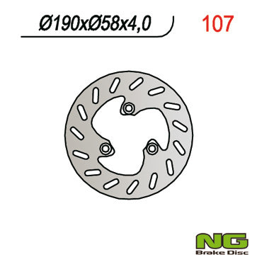 Brake disc (rotor) front/rear - DIFFERENT USES (Scooters) (190x58x4 / 3,7 ), NG Brakes