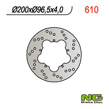 Brake disc (rotor) front/rear Scooters GILERA/PGO/PIAGGIO 50 (200x96,5x4), NG Brakes