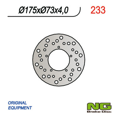 Brake disc (rotor) front/rear Scooters PIAGGIO (175x73x4), NG Brakes