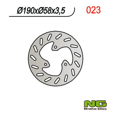 Brake disc (rotor) front/rear YAMAHA NEO'S 50 '97-21, APRILIA HABANA 50/125 '98-02, LEONARDO 125 '96-05, SCARABEO '98-10, SR 50 '97-06, (190X58X3,5MM) (3X8,5MM), NG Brakes